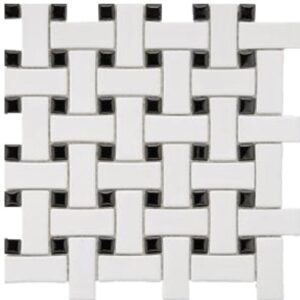 CC107 White & Black Basketweave