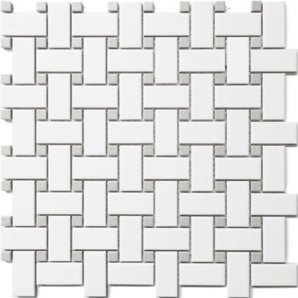 CC115 White & Gray Basketweave
