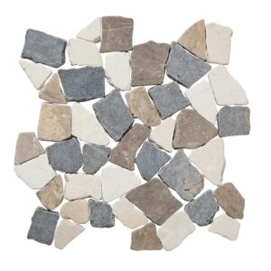 Tan, White & Grey Cut & Tumbled