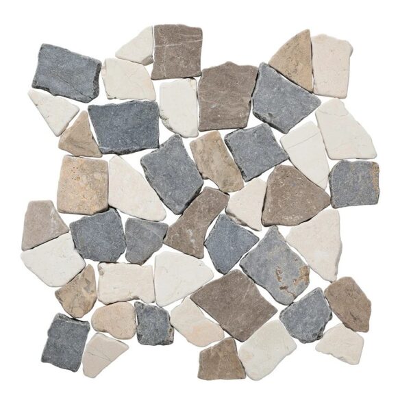 Tan, White & Grey Cut & Tumbled