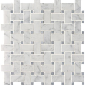 White Carrara Honed Mosaic Tile