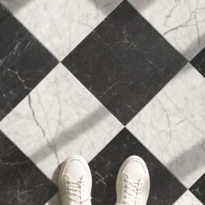 White Carrara Honed Marble Tile