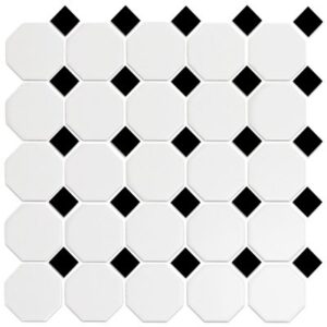 CC101 White with Black 2" Octagon